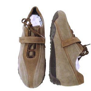 Stonefly Suede Leather Sneaker -38 LaceUp Strap Tread Two-Tone Brown Athleisure